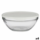 Fiambrera Redonda con Tapa Pasabahce Chefs Blanco 2,5 L 23,7 x 10,1 x 23,7 cm (4 Unidades)