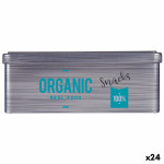 Bote Organic Snacks Gris Hojalata (11 x 7,1 x 18 cm) (24 Unidades)