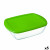 Fiambrera Rectangular con Tapa Pyrex Cook&store Px Verde 2,5 L 28 x 20 x 8 cm Vidrio Silicona (5 Unidades)