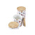 Set de 3 Botes DKD Home Decor Natural Blanco Multicolor Bambú Gres 10 x 10 x 17 cm Cupcake