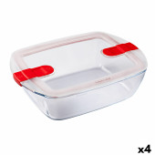 Fiambrera Hermética Pyrex Cook & Heat 2,5 L Transparente Vidrio (4 Unidades)